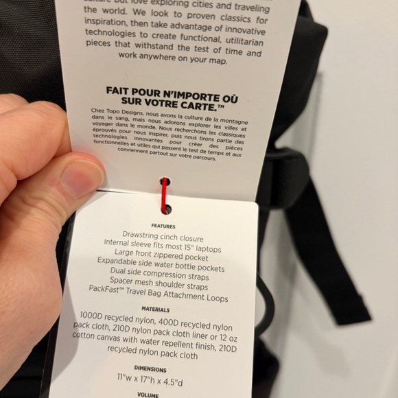 Topo Designs Black Rover Pack - Picture 9 of 12